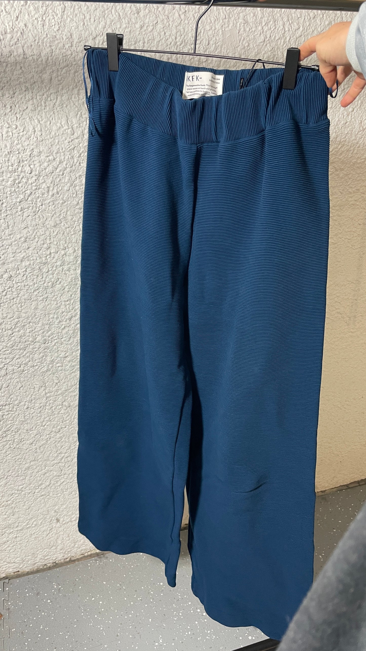pantalon large en coton bio | bleu 'asua bleu oxford'