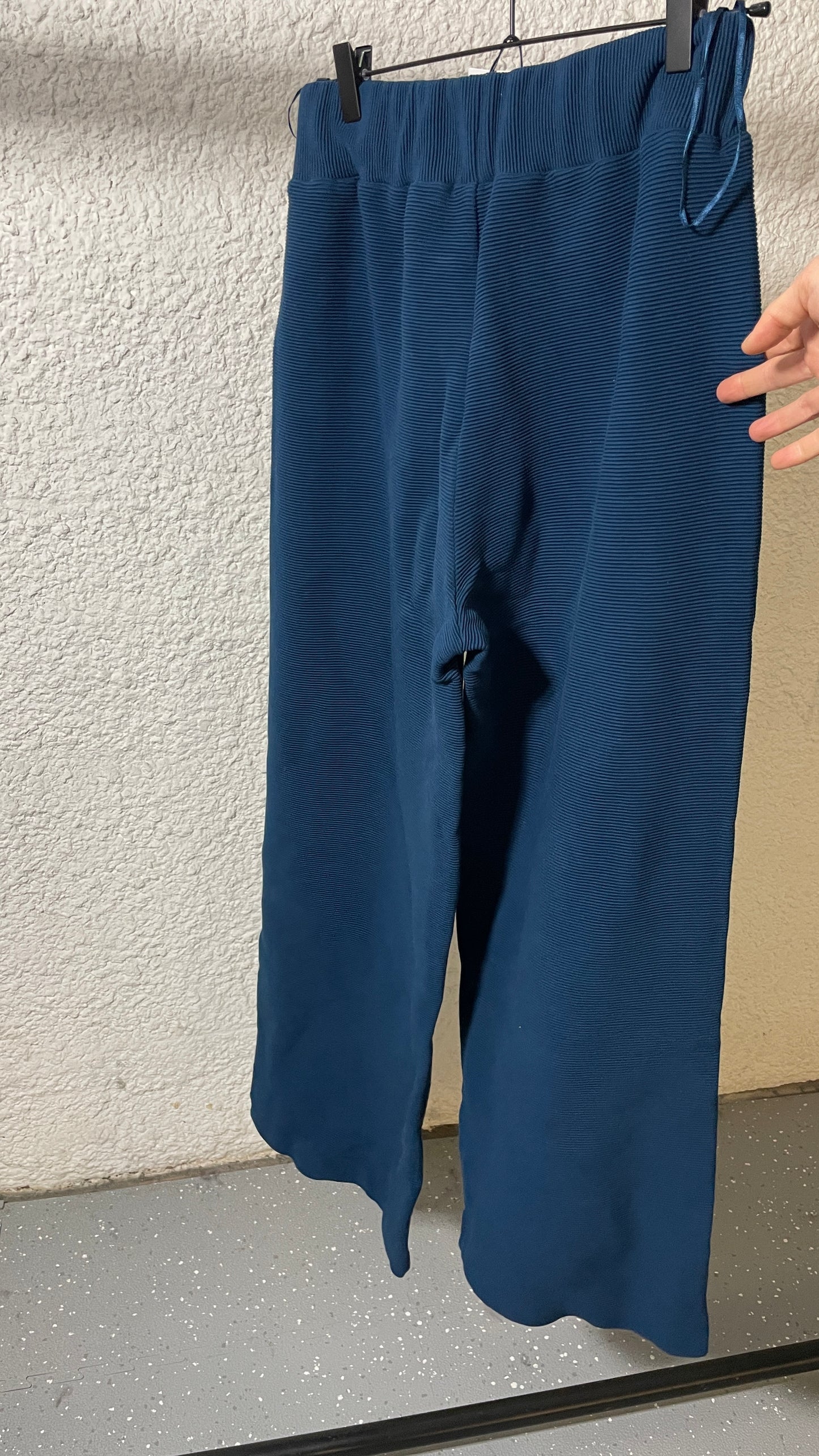 pantalon large en coton bio | bleu 'asua bleu oxford'