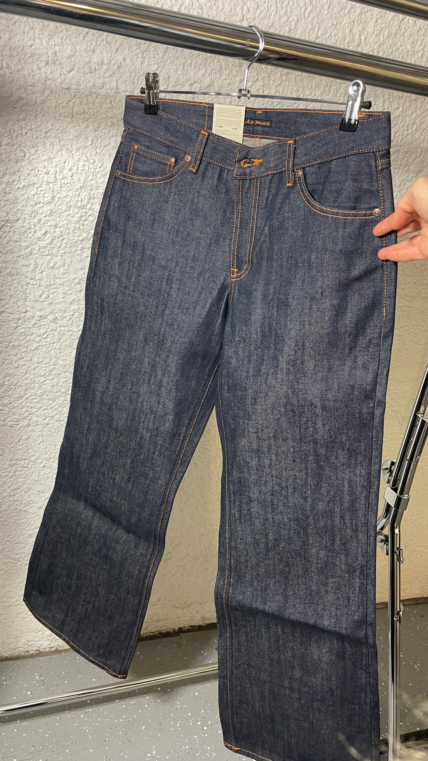 Jean taille basse évasé en coton bio | brut 'wide heidi - dry-sunburns'