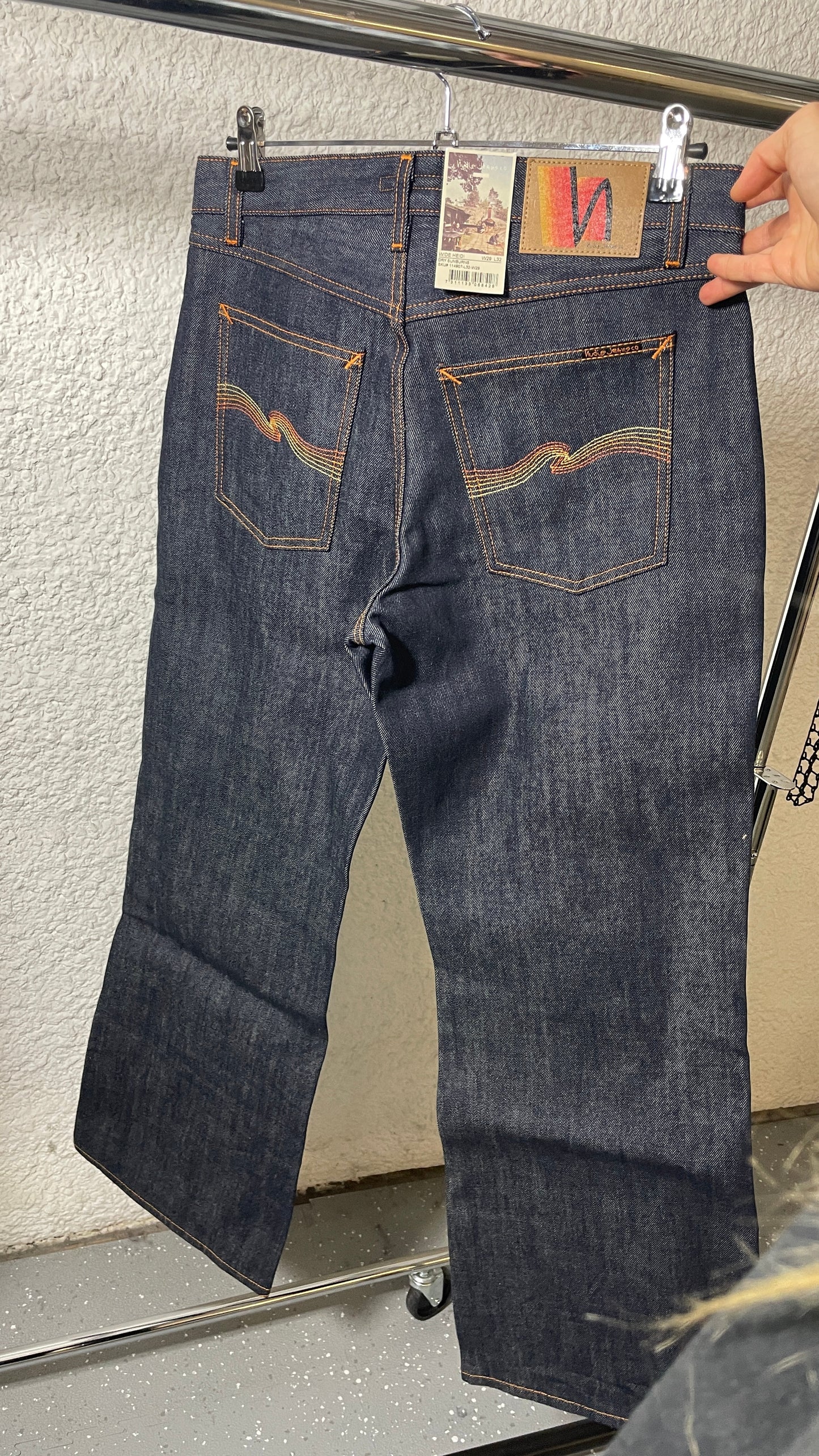 Jean taille basse évasé en coton bio | brut 'wide heidi - dry-sunburns'