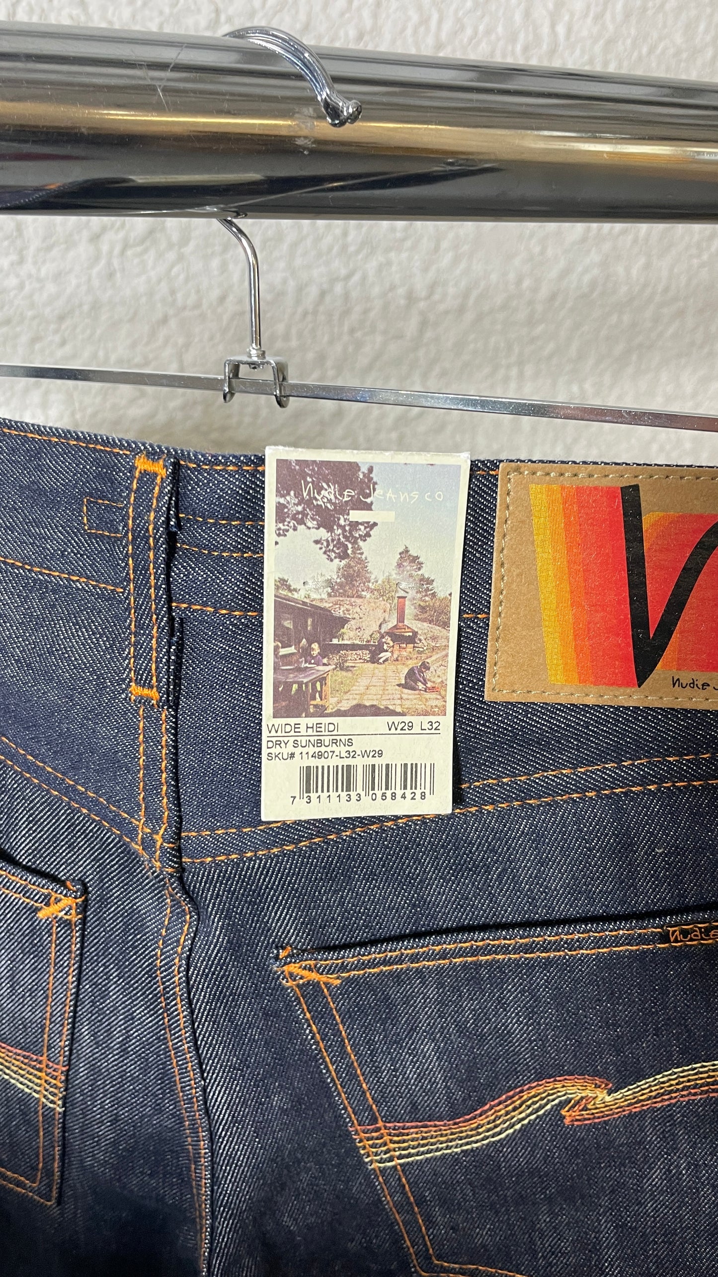 Jean taille basse évasé en coton bio | brut 'wide heidi - dry-sunburns'