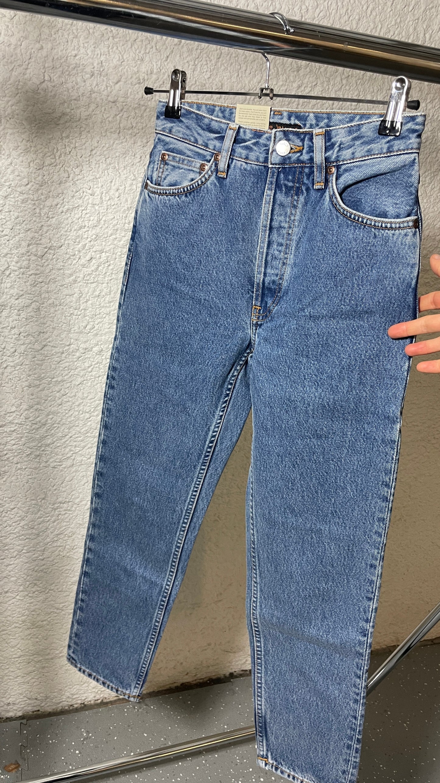Jean mom en coton bio | bleu 'breezy britt casual blue'
