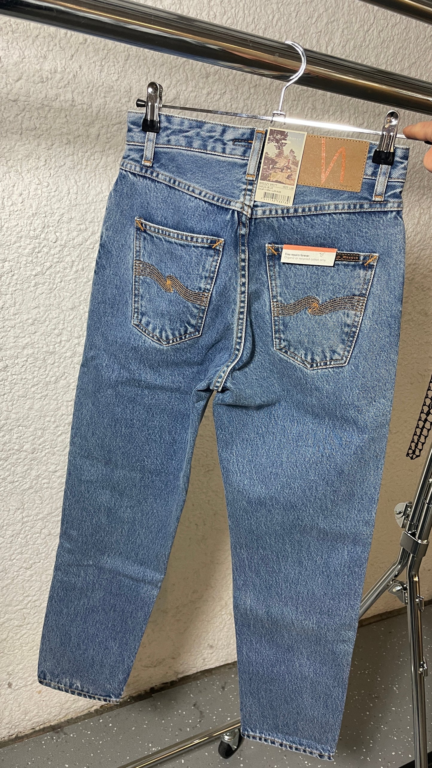 Jean mom en coton bio | bleu 'breezy britt casual blue'