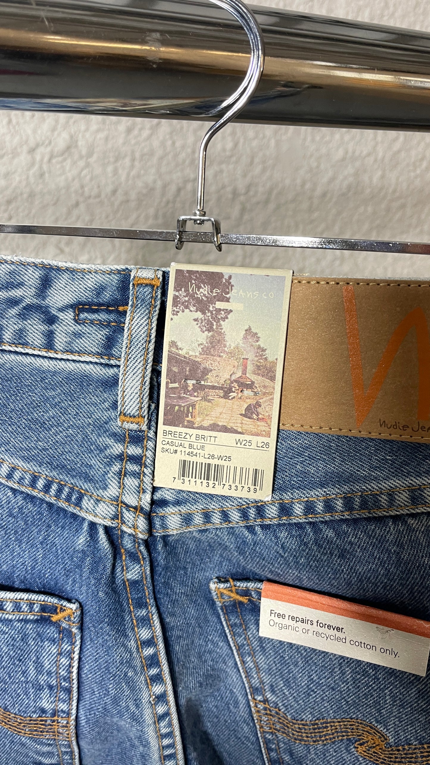 Jean mom en coton bio | bleu 'breezy britt casual blue'