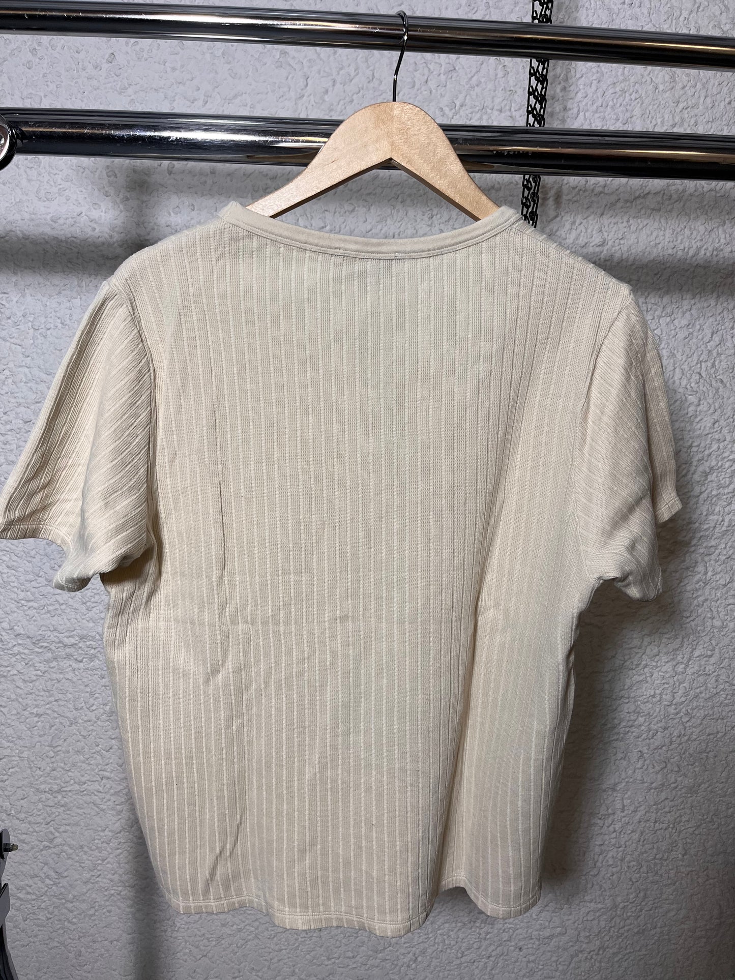 T-shirt épais côtelé en coton bio | écru 'heavy ribbed t-shirt - soft sand'