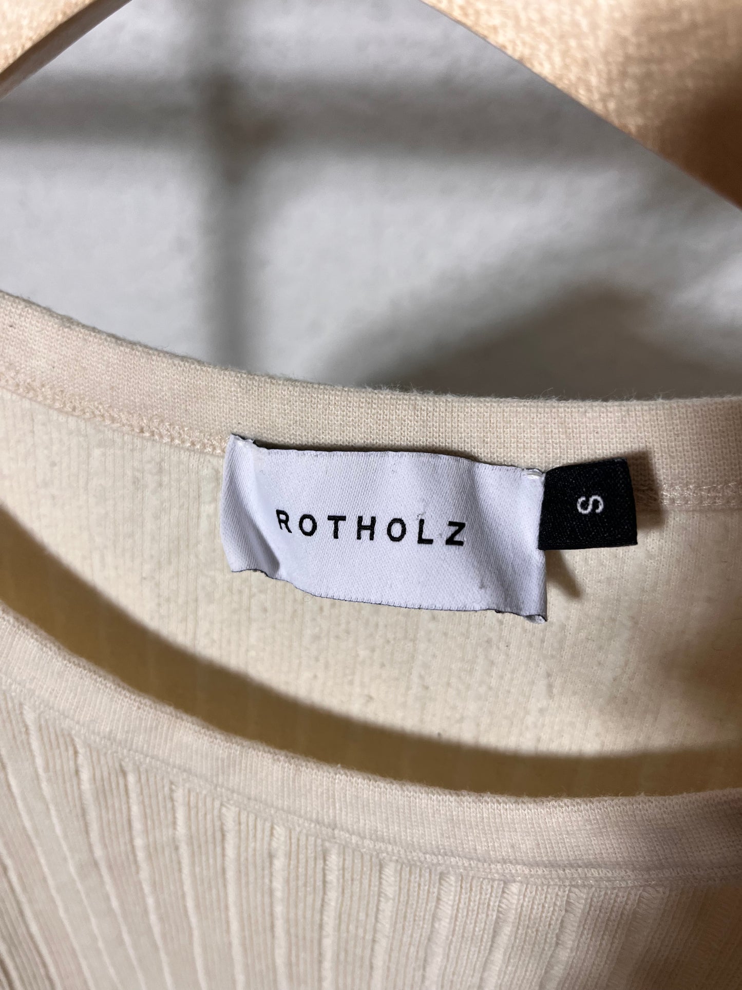 T-shirt épais côtelé en coton bio | écru 'heavy ribbed t-shirt - soft sand'