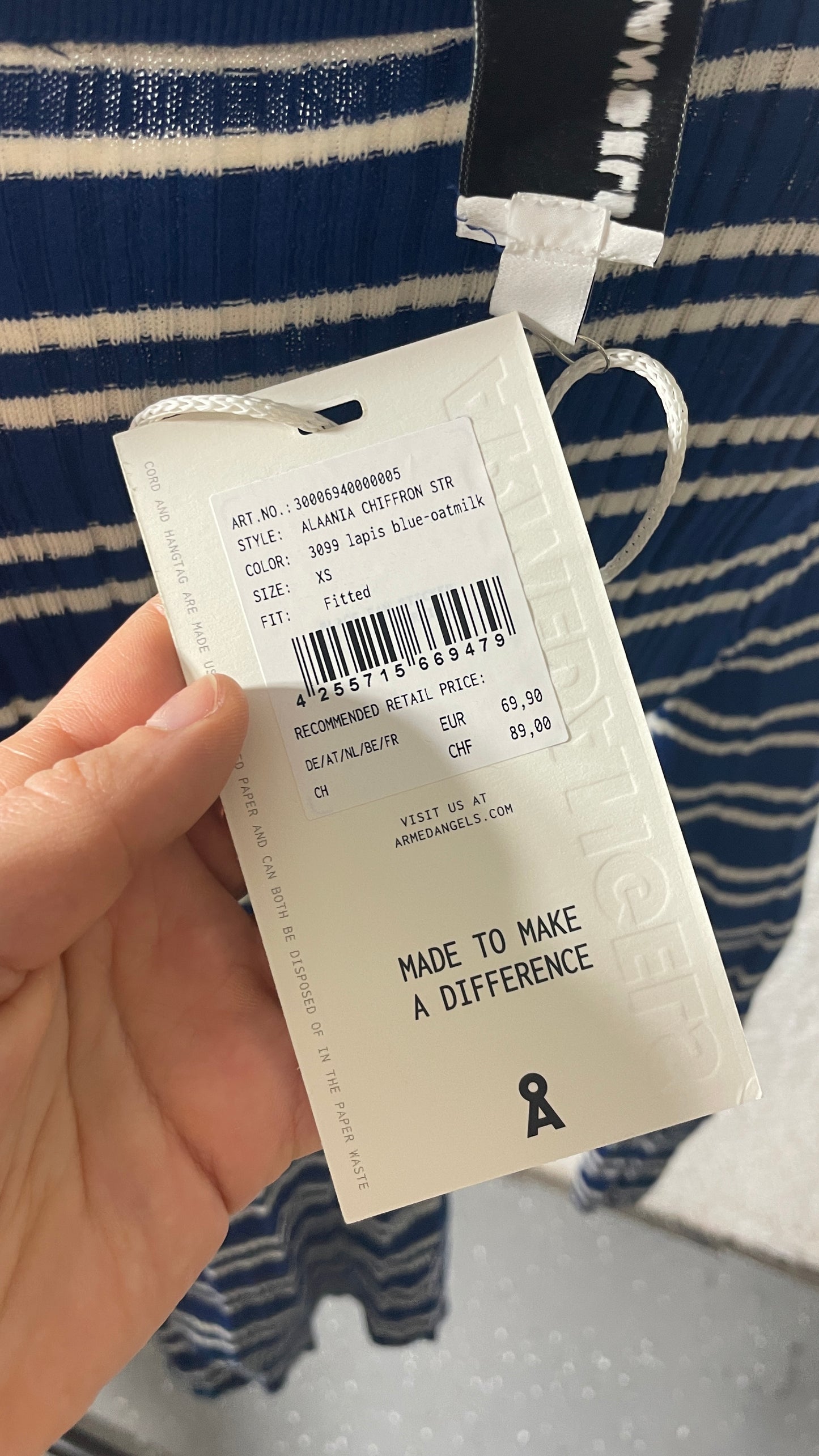 Sous-pull côtelé en coton biologique | bleu 'alaania - lapis blue-oatmilk'