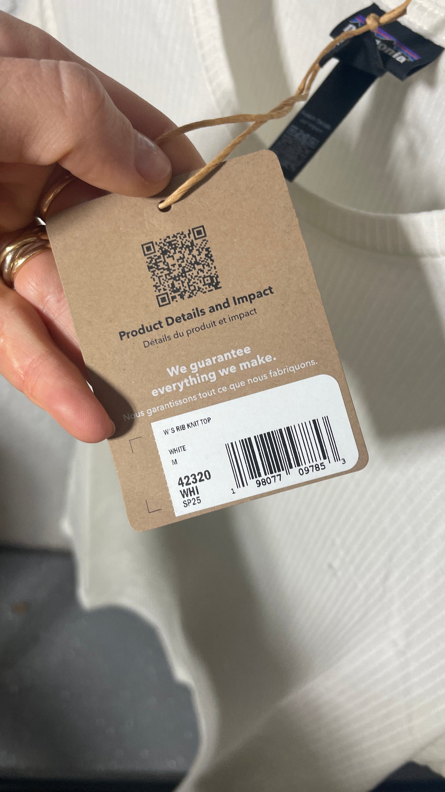 T-shirt côtelé en tencel | blanc 'w's rib knit top - white'