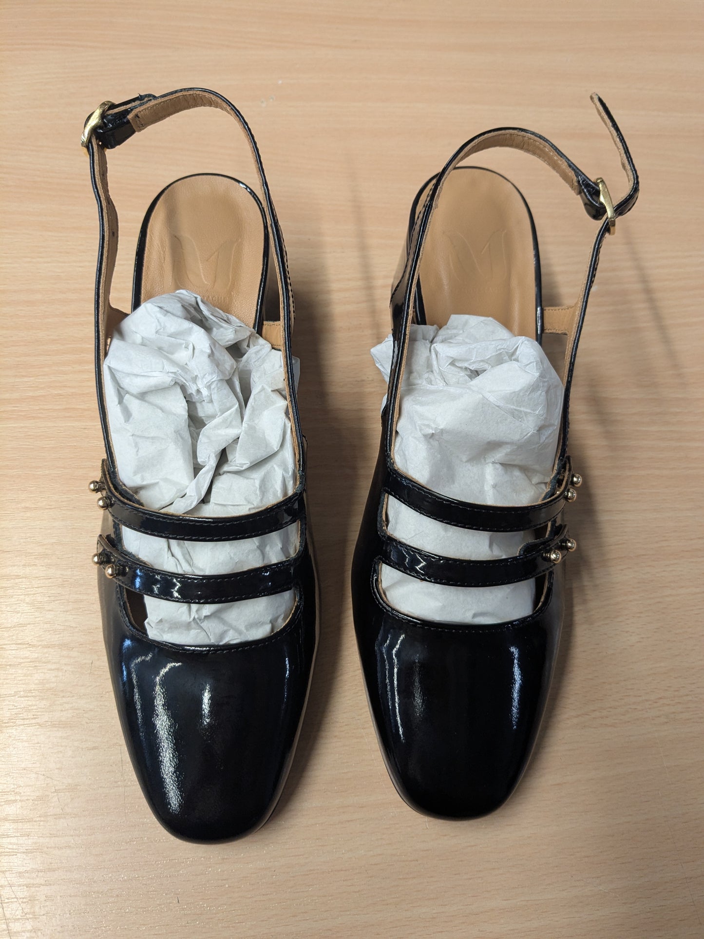 Sandales & Espadrilles en cuir | noir 'Soline - cuir vernis noir'