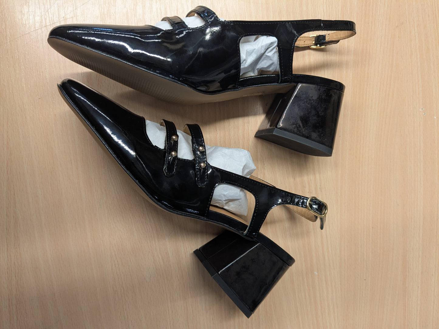 Sandales & Espadrilles en cuir | noir 'Soline - cuir vernis noir'