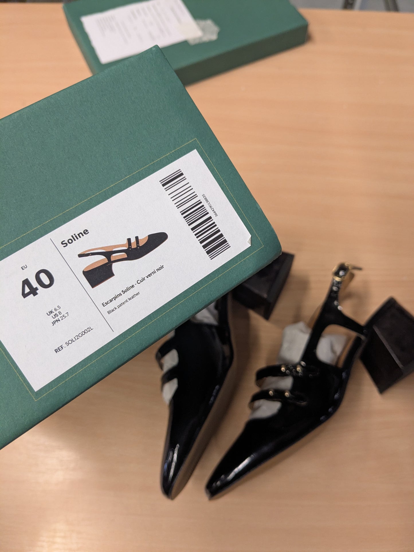 Sandales & Espadrilles en cuir | noir 'Soline - cuir vernis noir'