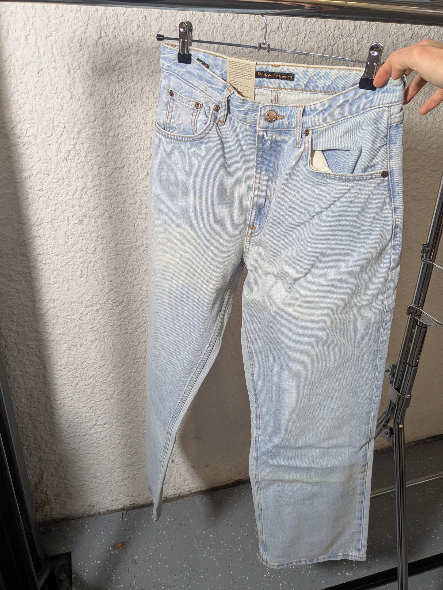 Jean ample en coton bio | bleu clair 'clean eileen sunday moon'