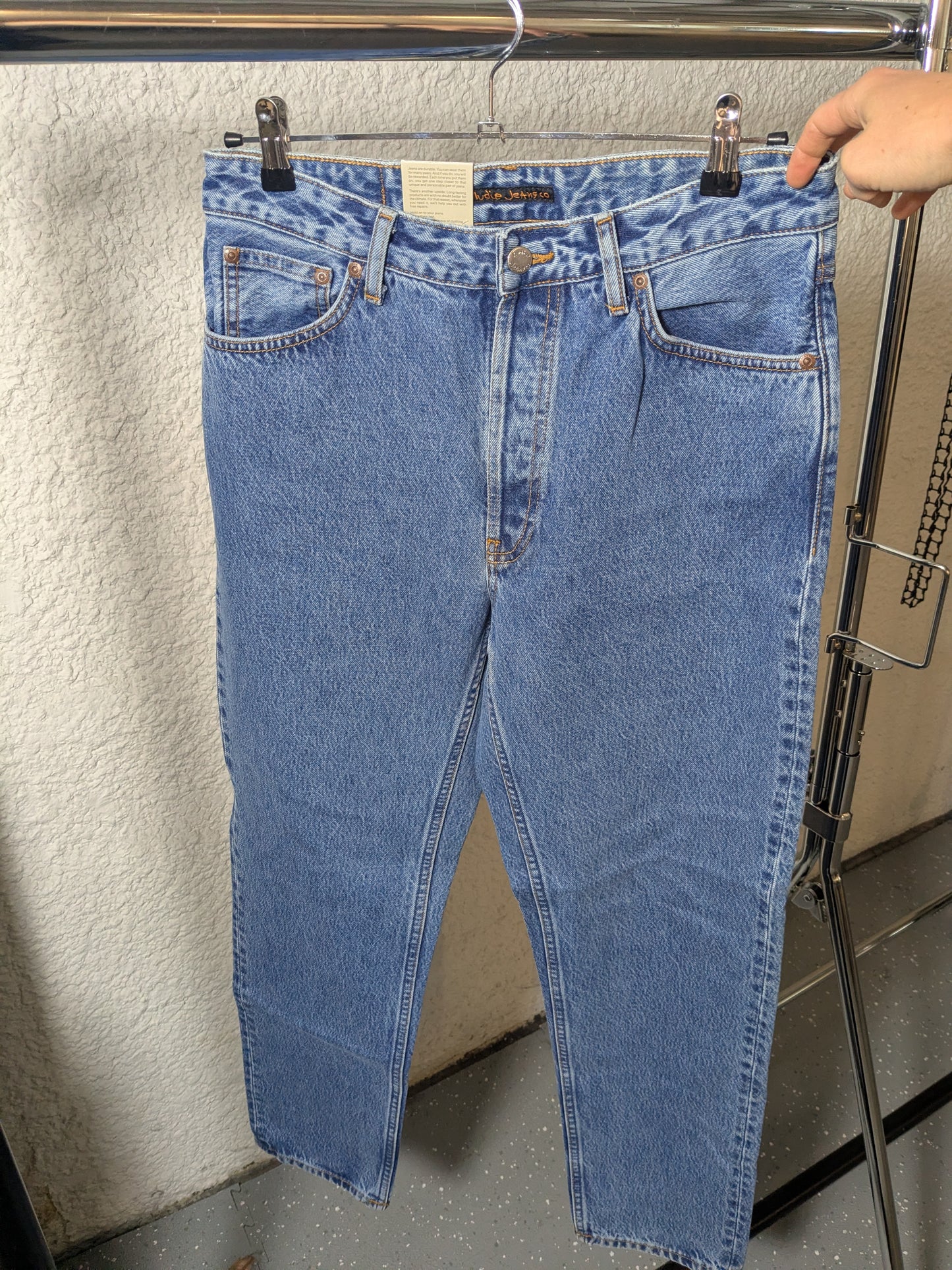 Jean mom en coton bio | bleu 'breezy britt casual blue'
