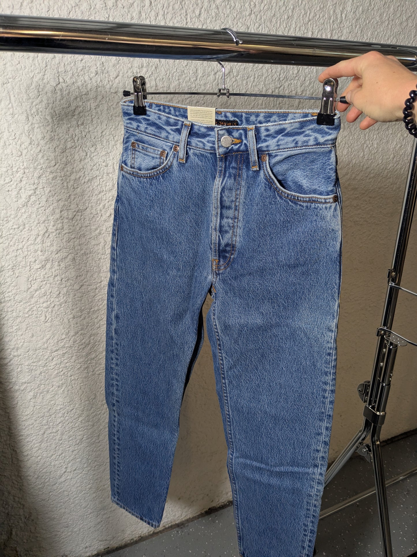 Jean mom en coton bio | bleu 'breezy britt casual blue'
