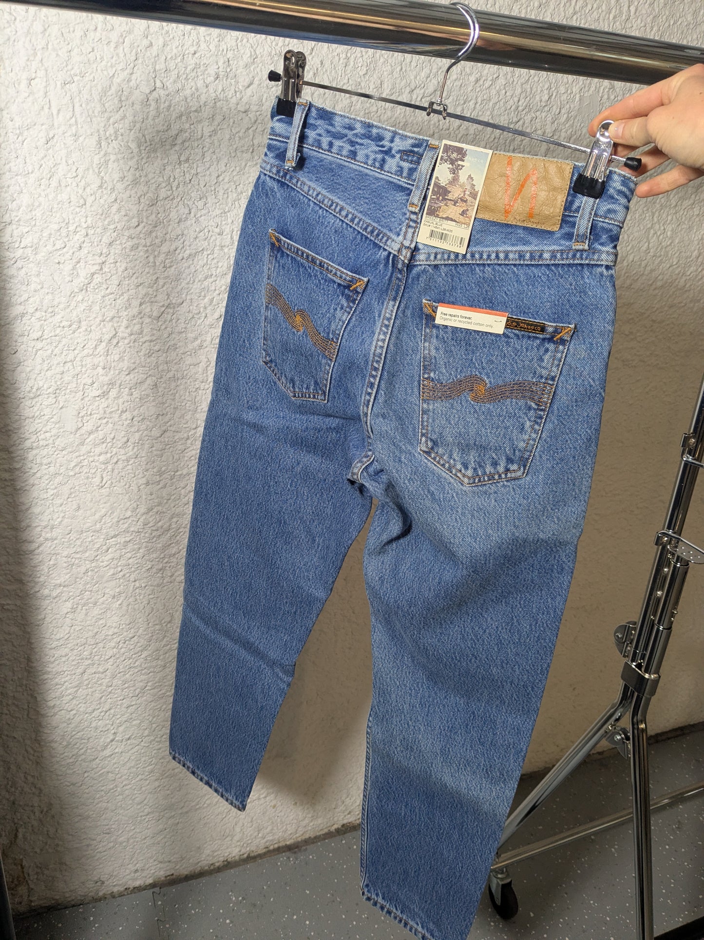 Jean mom en coton bio | bleu 'breezy britt casual blue'