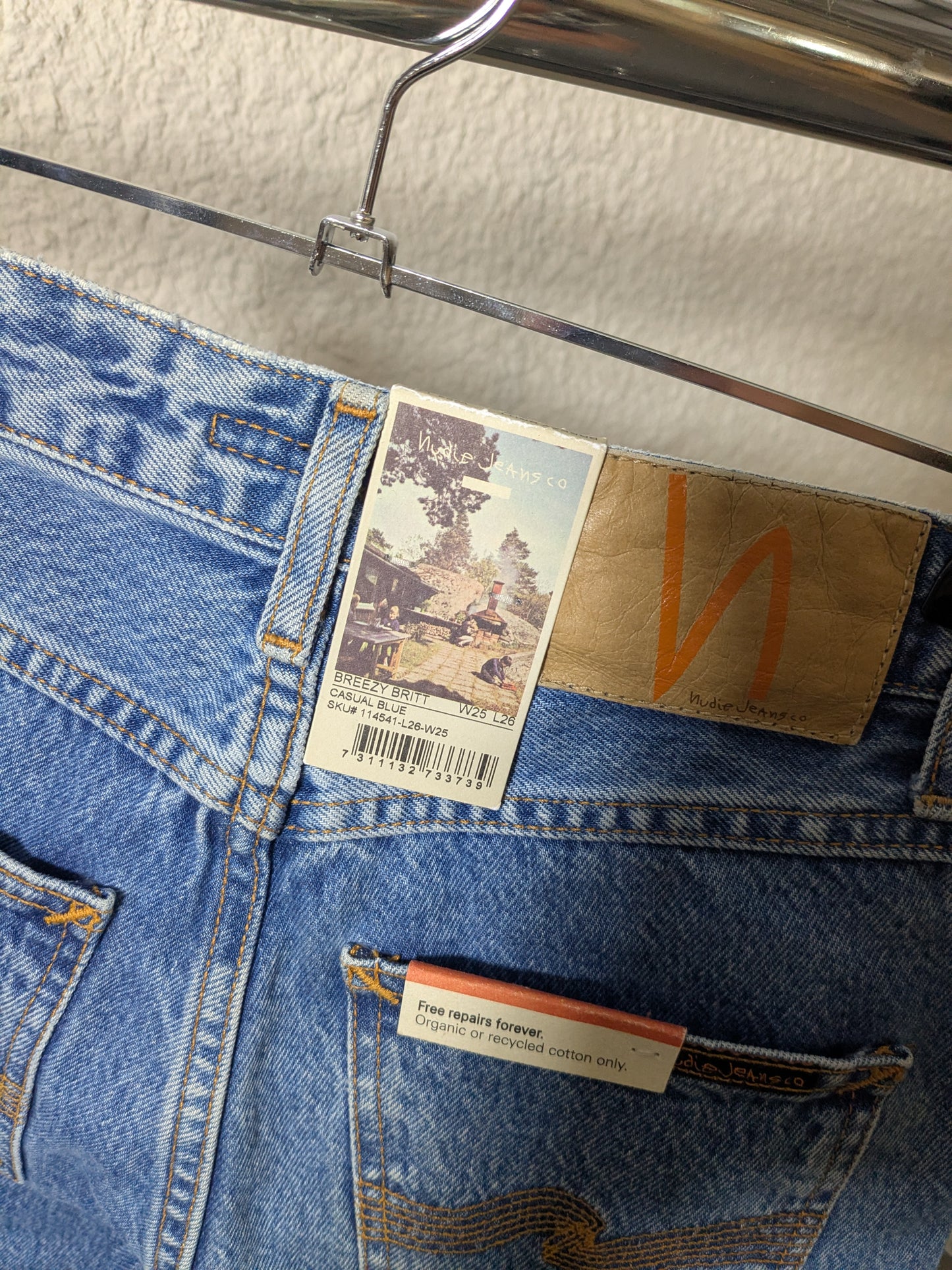 Jean mom en coton bio | bleu 'breezy britt casual blue'