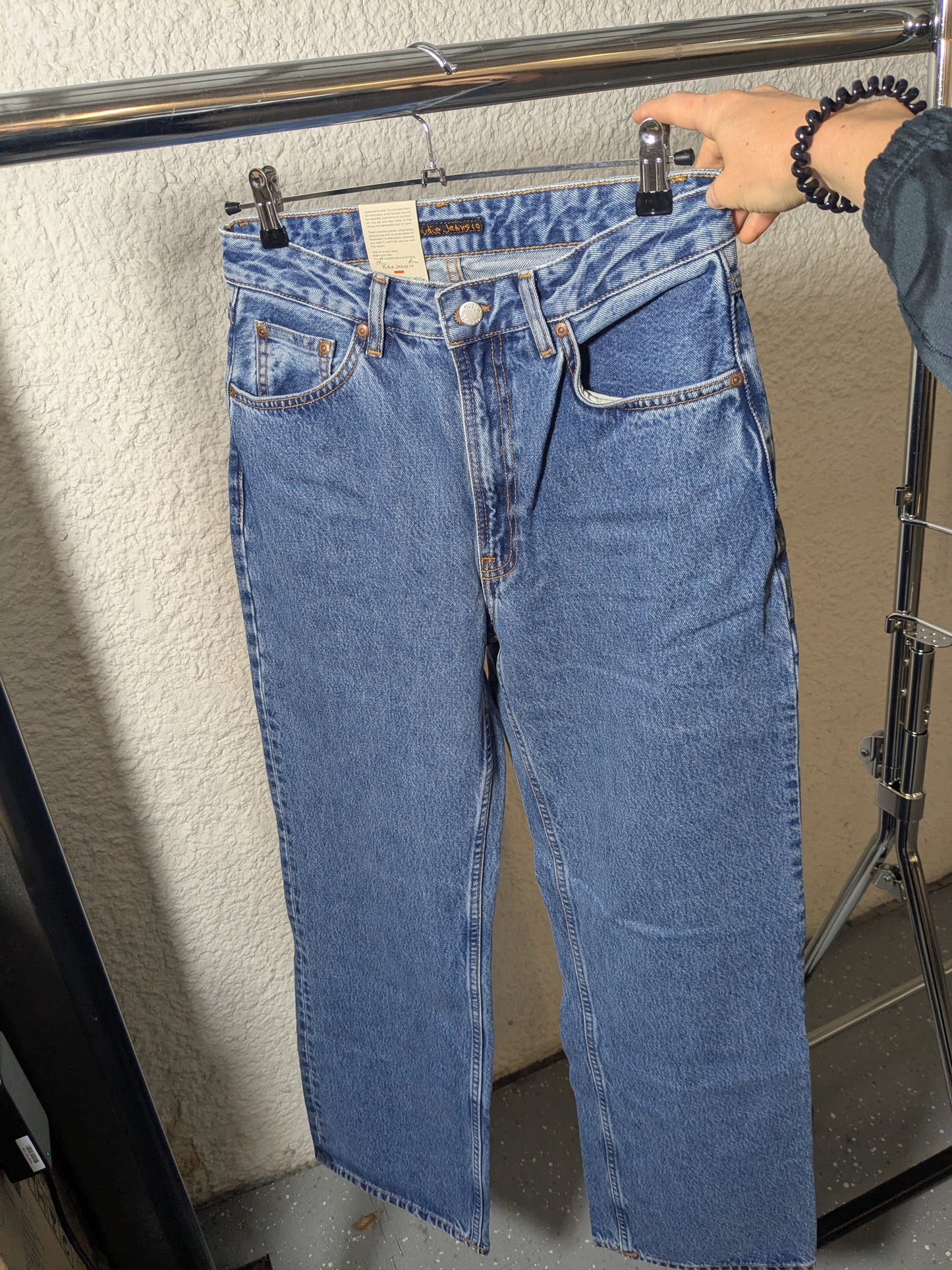 Jean large en coton bio | Bleu 'clean eileen casual blue'