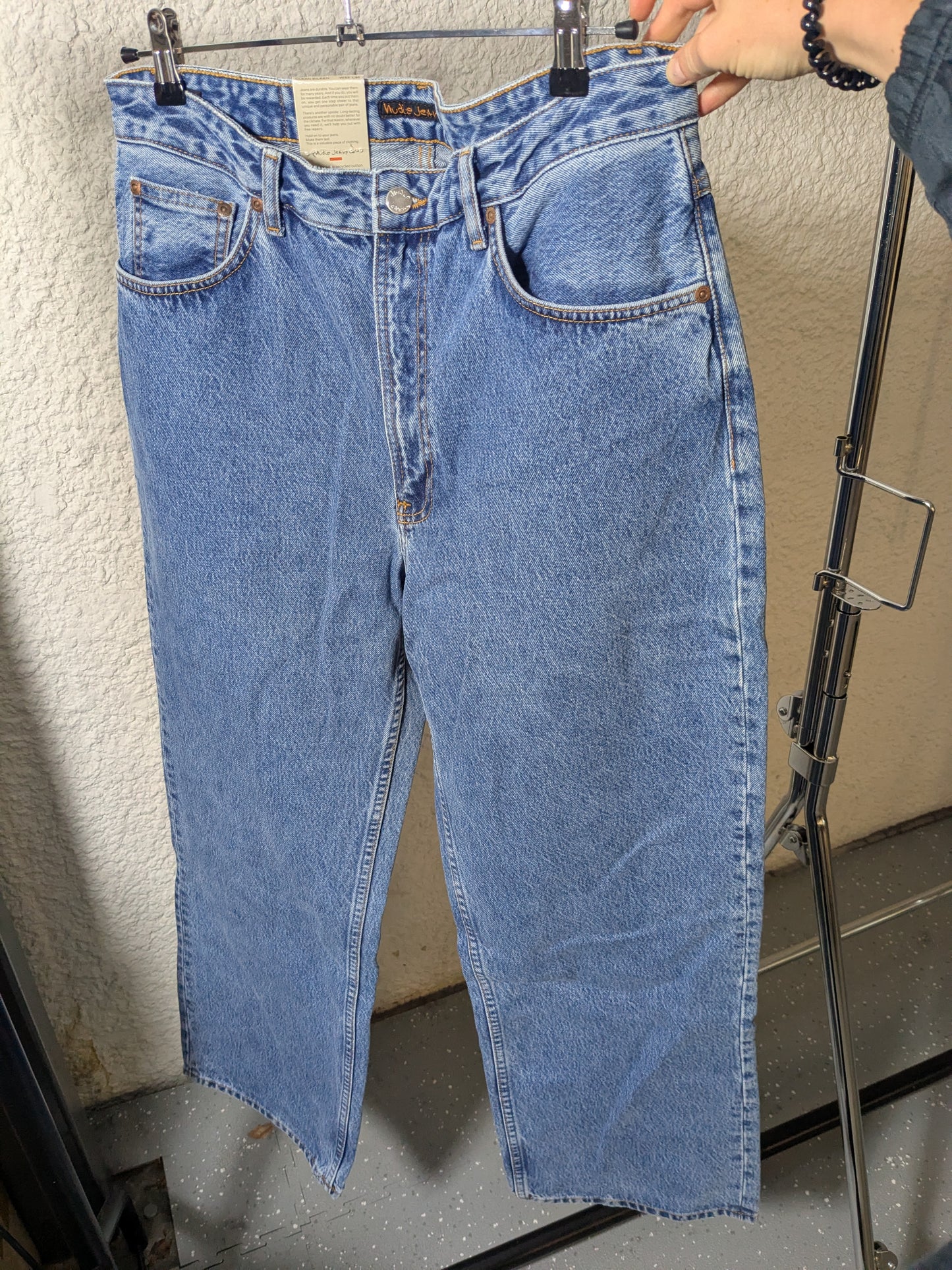 Jean large en coton bio | Bleu 'clean eileen casual blue'