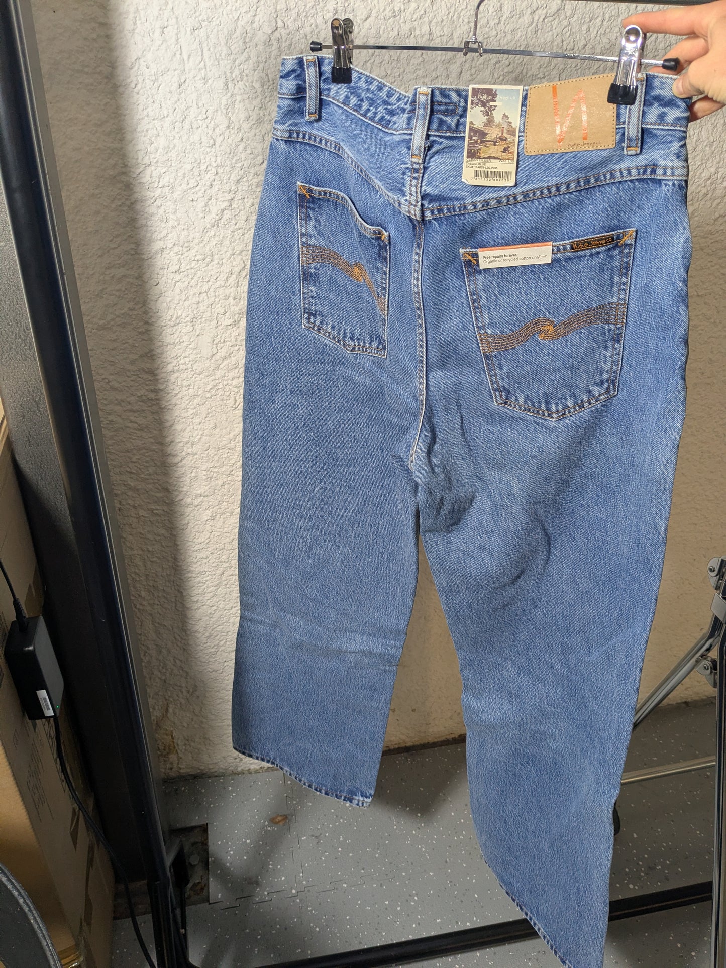 Jean large en coton bio | Bleu 'clean eileen casual blue'