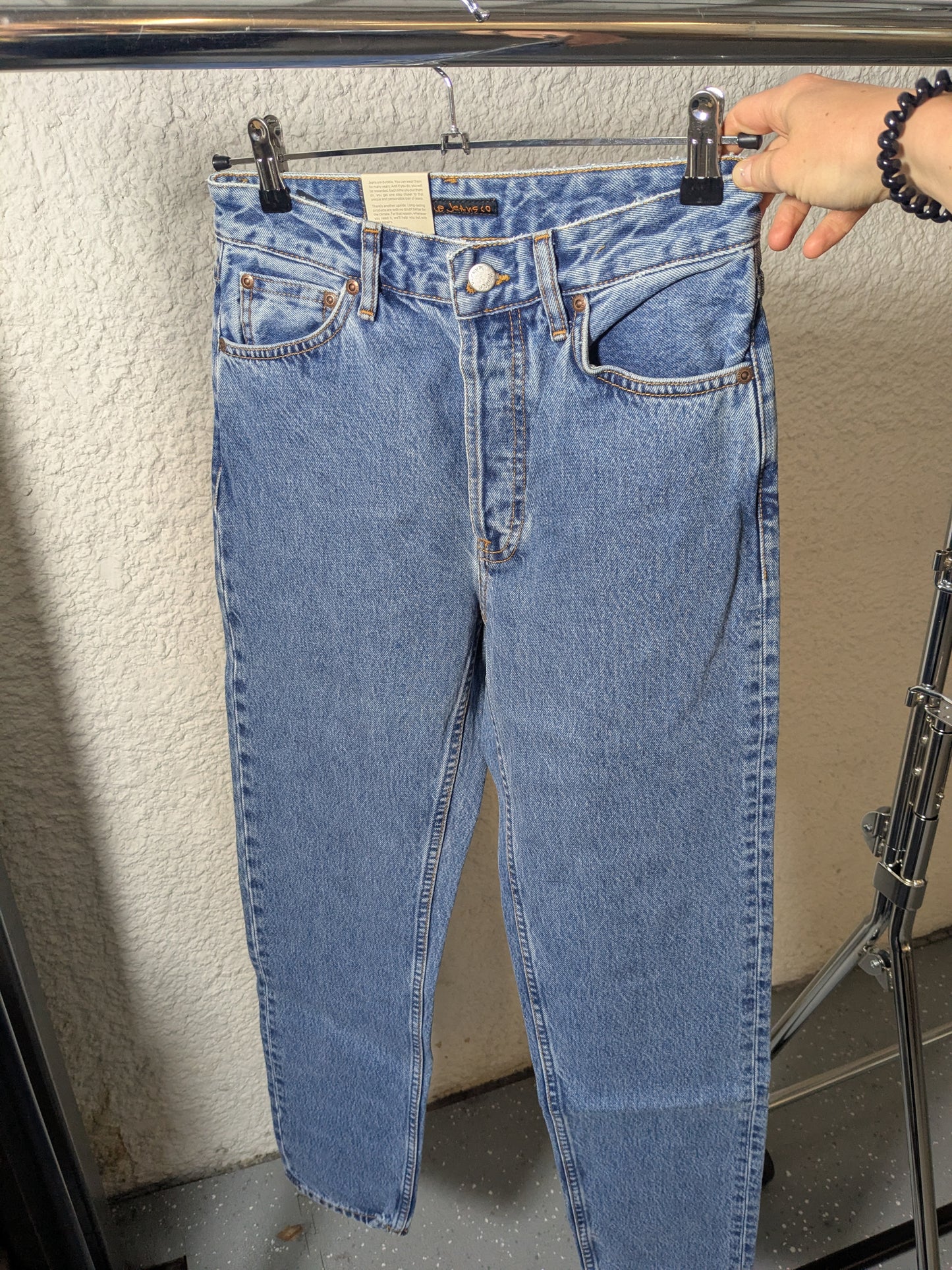 Jean mom en coton bio | bleu 'breezy britt casual blue'
