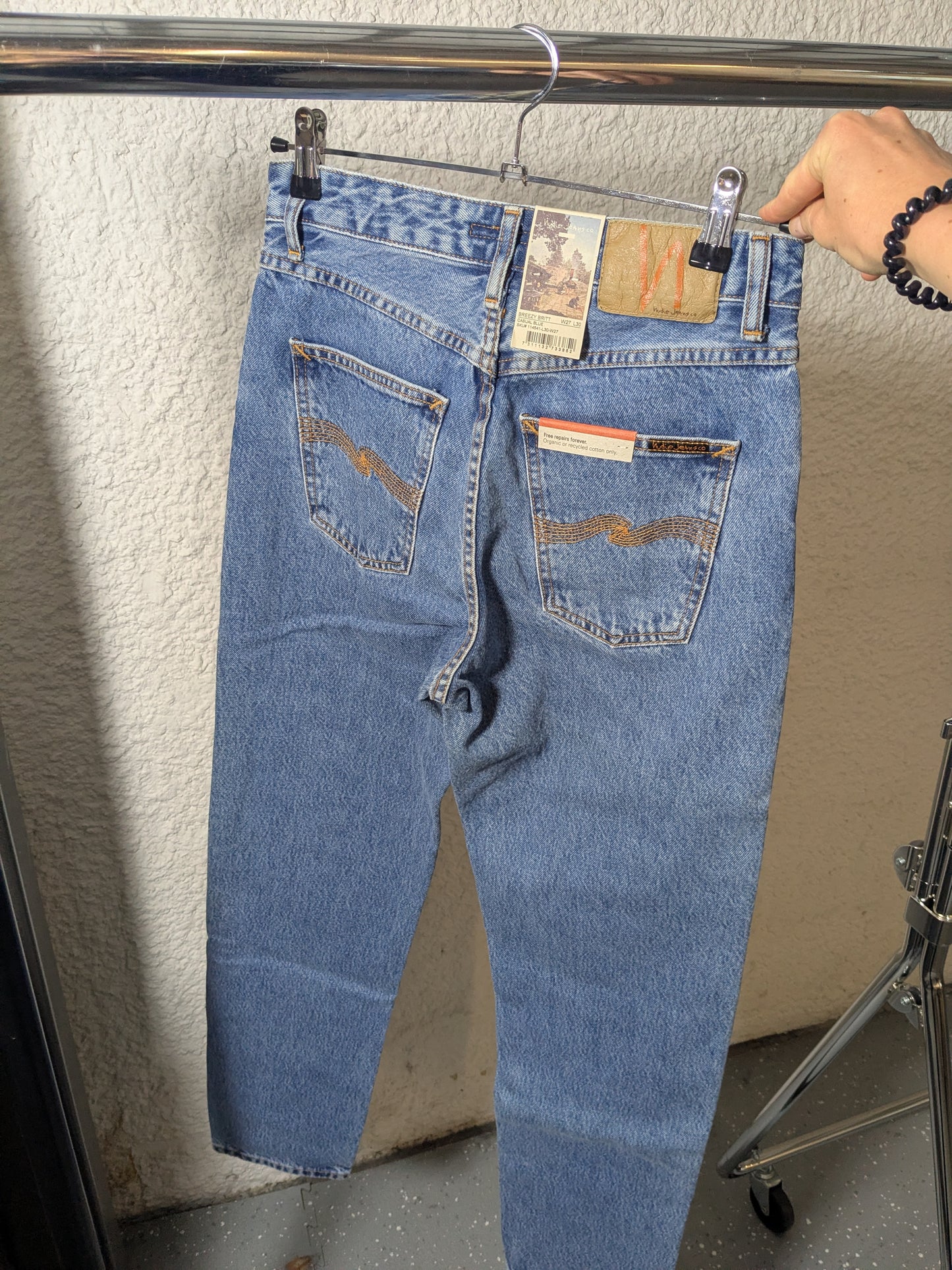 Jean mom en coton bio | bleu 'breezy britt casual blue'