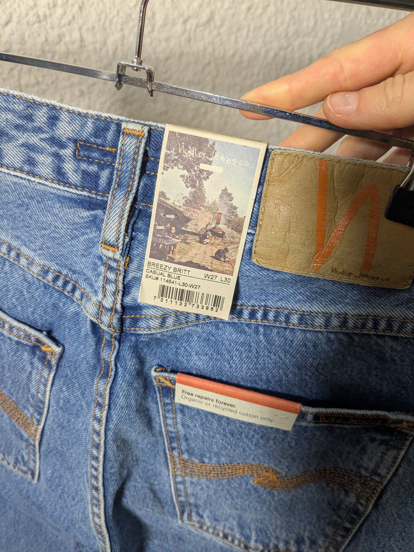 Jean mom en coton bio | bleu 'breezy britt casual blue'