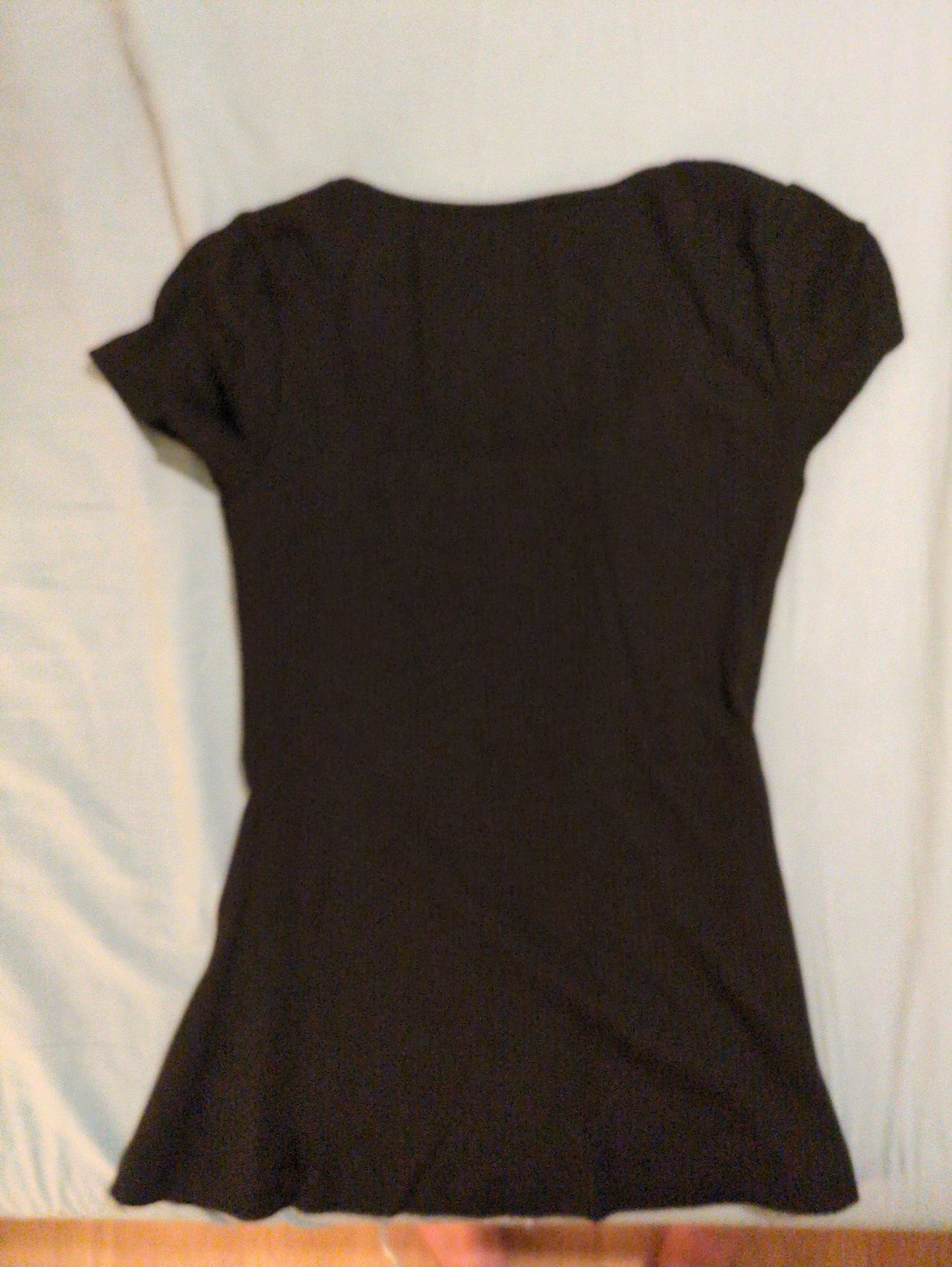 Tee-shirt col carré en Tencel côtelé 'Nita' | noir | Noir
