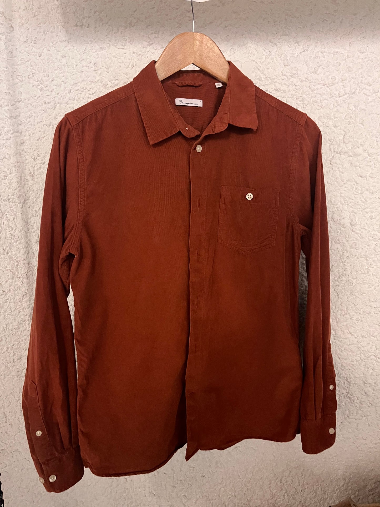 Chemise en velours côtelé orange en coton bio - ELDER Arabian Spice