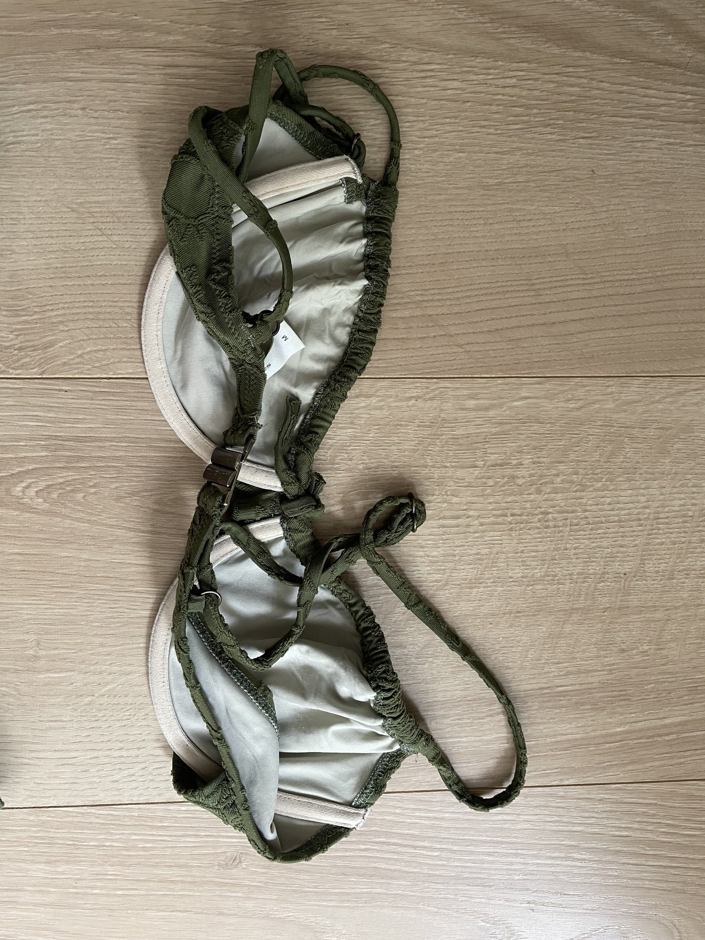 Haut de maillot vert texturé en recyclé - guanaco