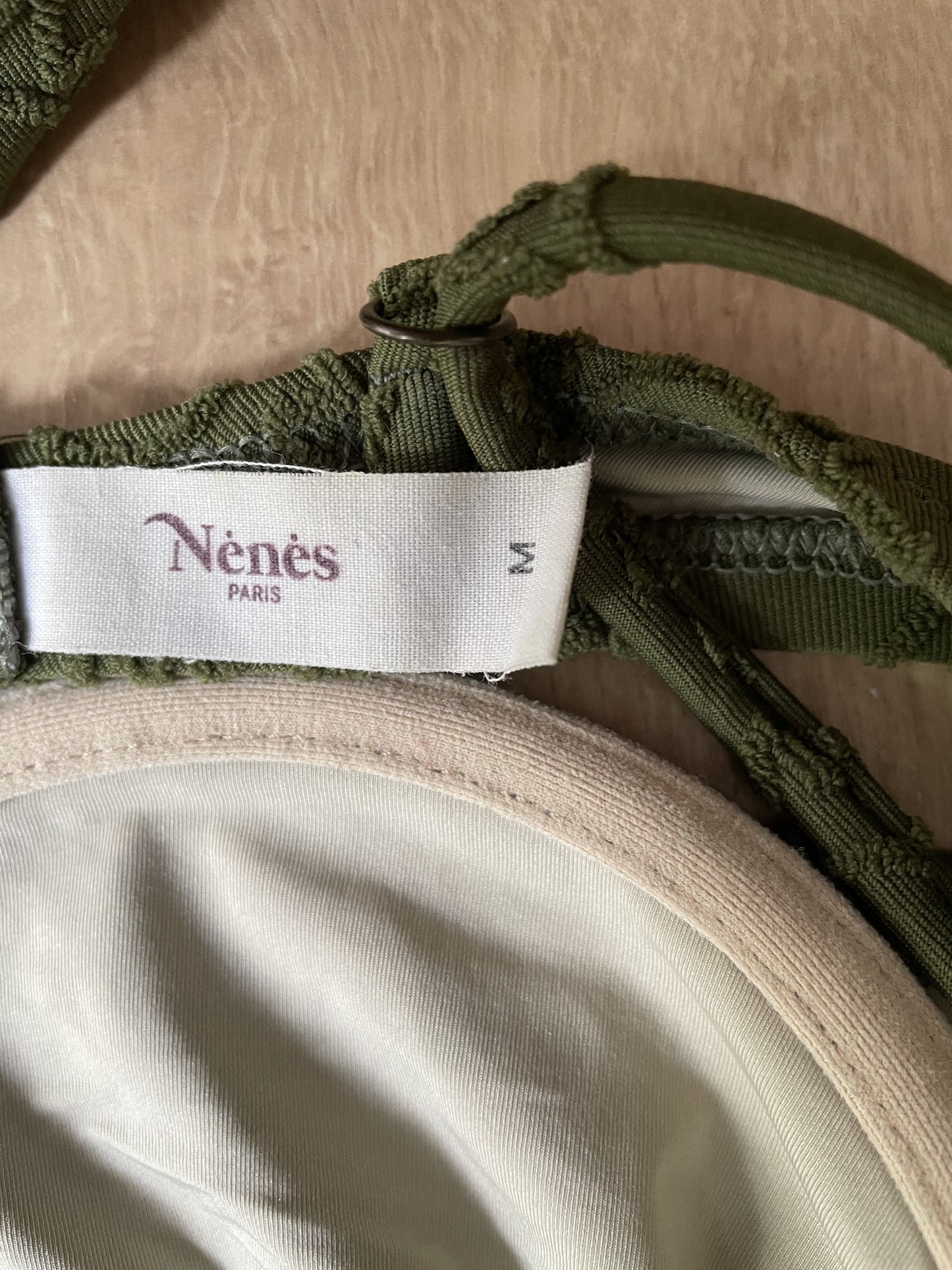 Haut de maillot vert texturé en recyclé - guanaco