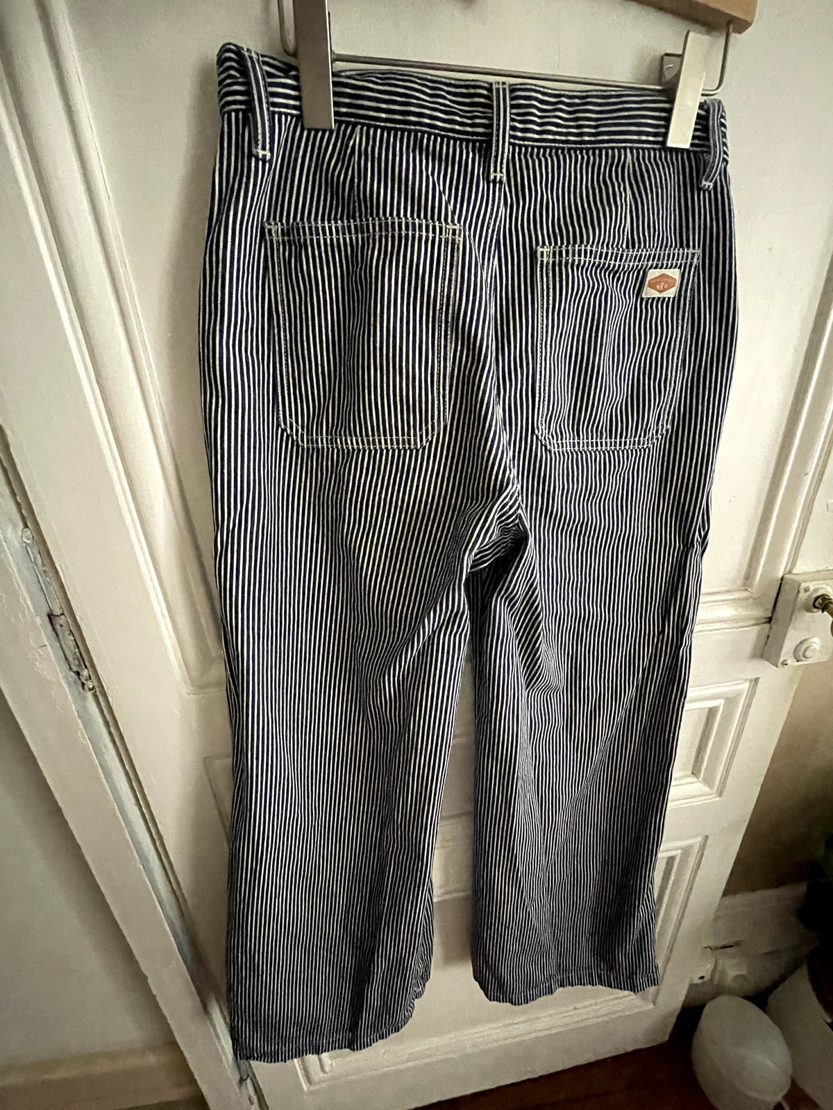 Pantalon rayé en coton bio | inez striped pants - blue/offwhite