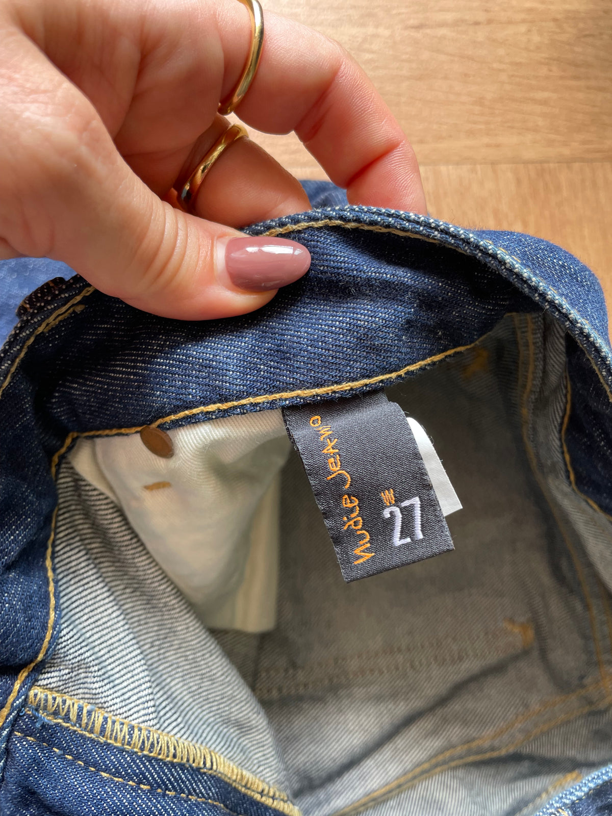 Short bermuda denim en coton bio | bleu 'Meja denim shorts rinse dark blue'