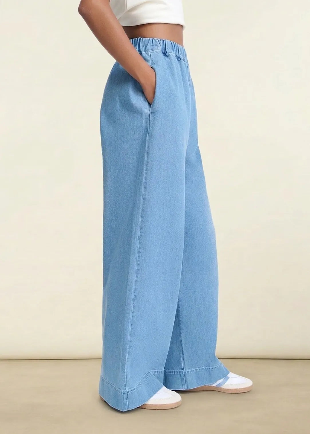 Pantalon en coton bio | denim clair "pacific"