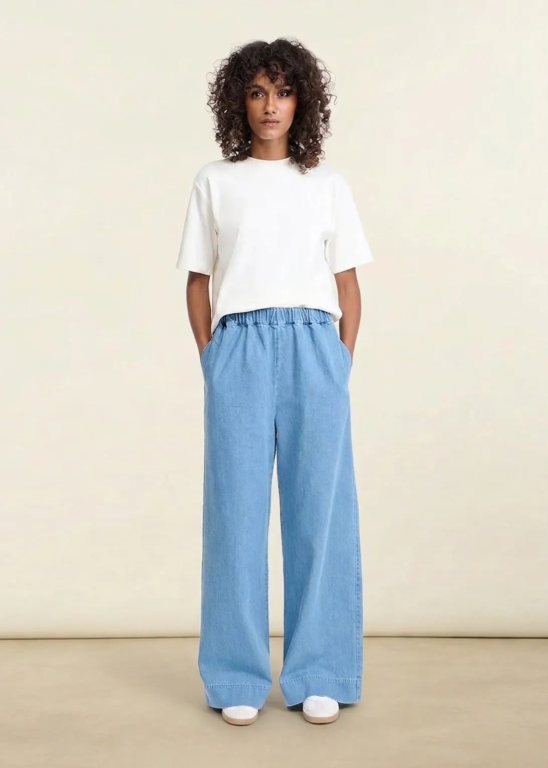 Pantalon en coton bio | denim clair "pacific"
