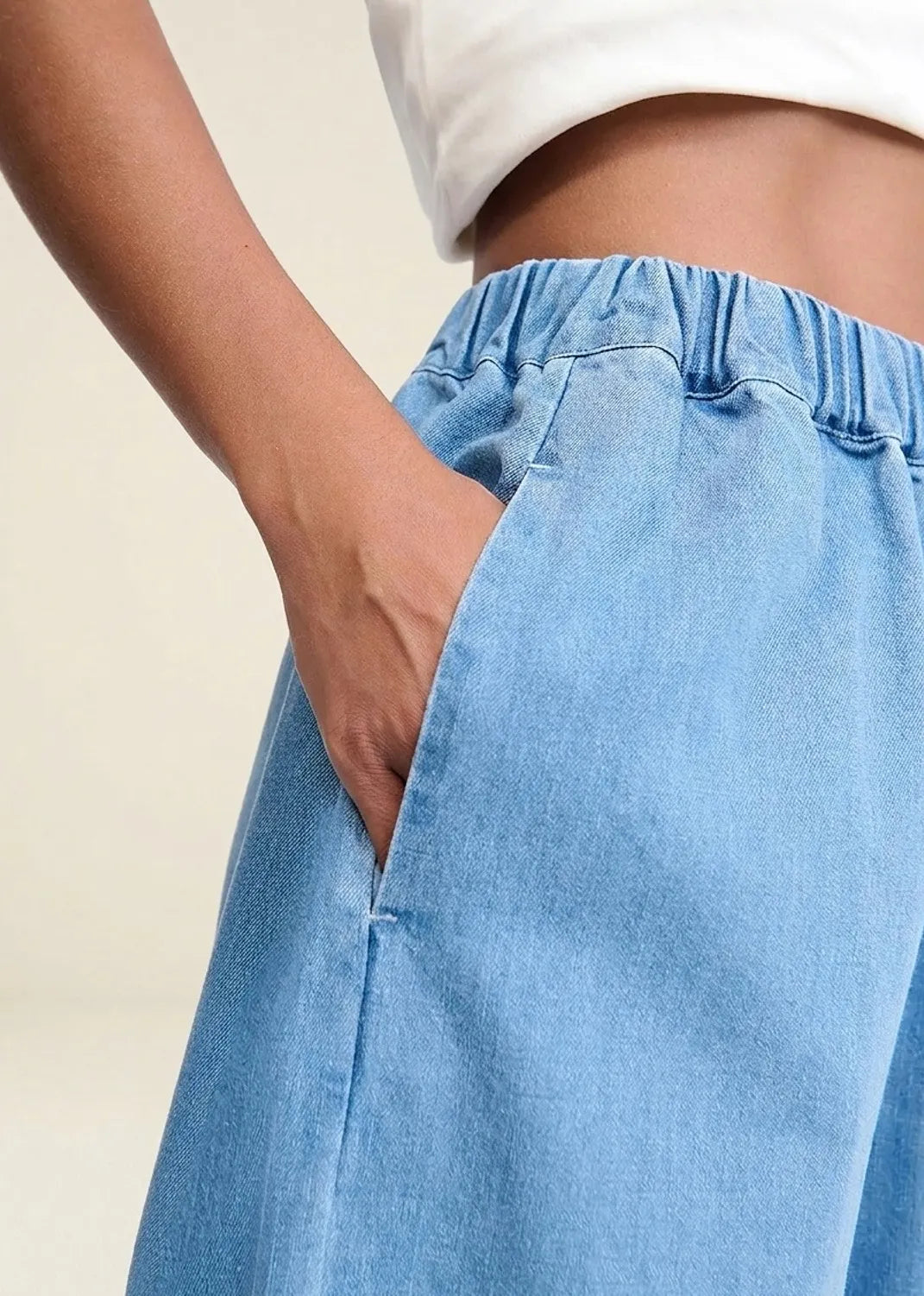 Pantalon en coton bio | denim clair "pacific"