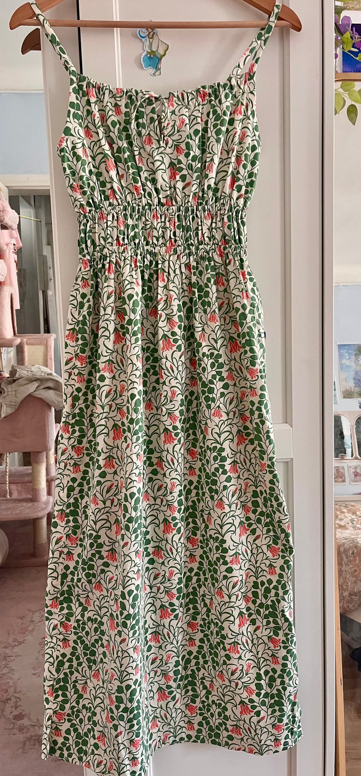 Robe verte fleurie en coton bio - v&a harebell strappy dress multi coloured