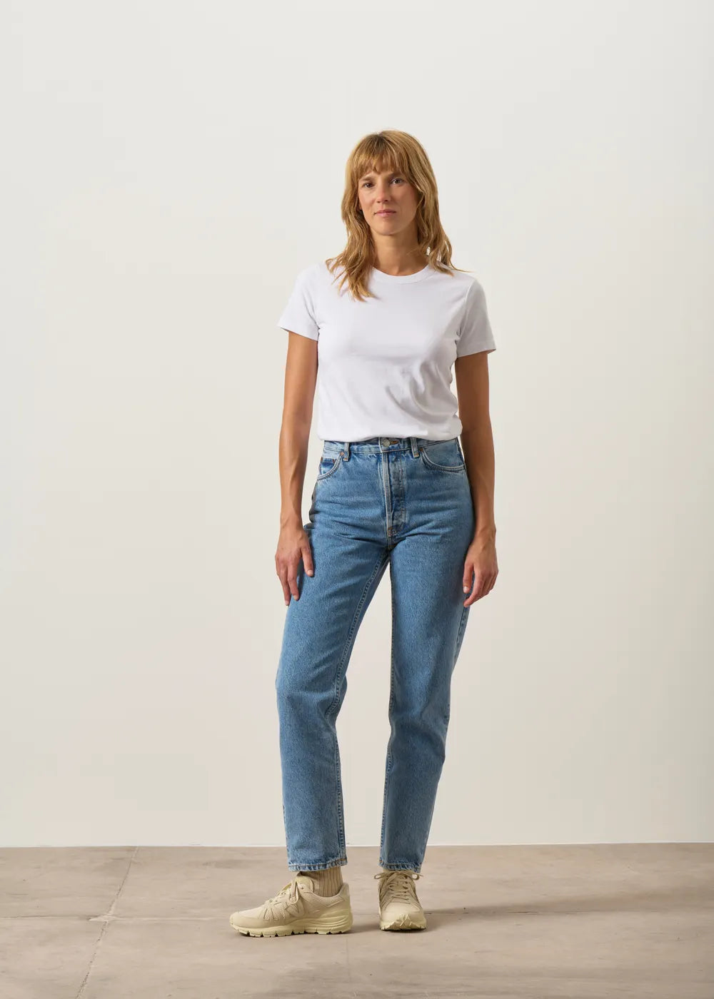 Jean mom en coton bio | bleu "breezy britt casual blue" - NUDIE JEANS