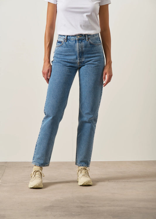 Jean mom en coton bio | bleu "breezy britt casual blue" - NUDIE JEANS