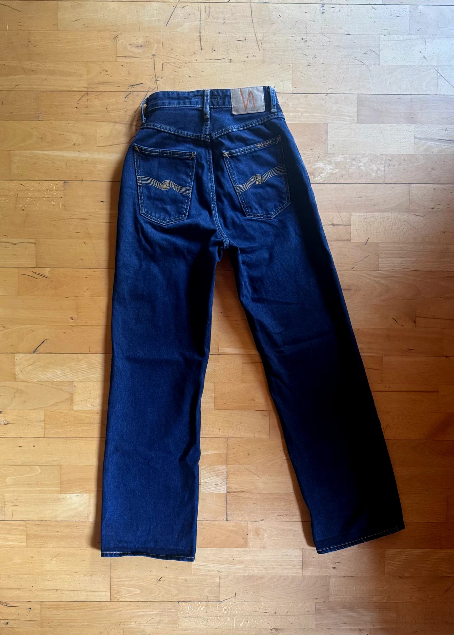 Jean large en coton bio | Bleu foncé 'clean eileen indigo dipped'