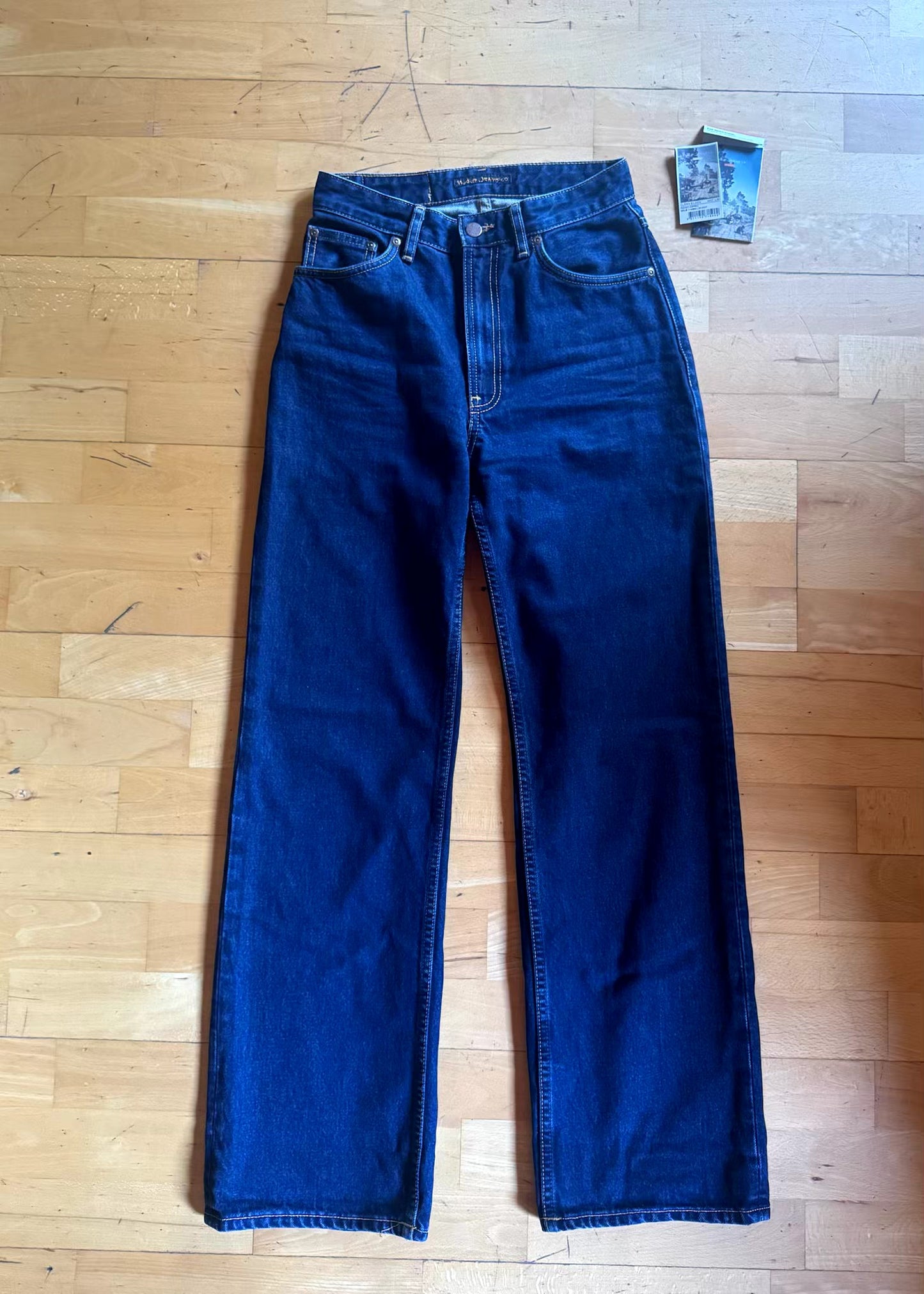 Jean large en coton bio | Bleu foncé 'clean eileen indigo dipped'
