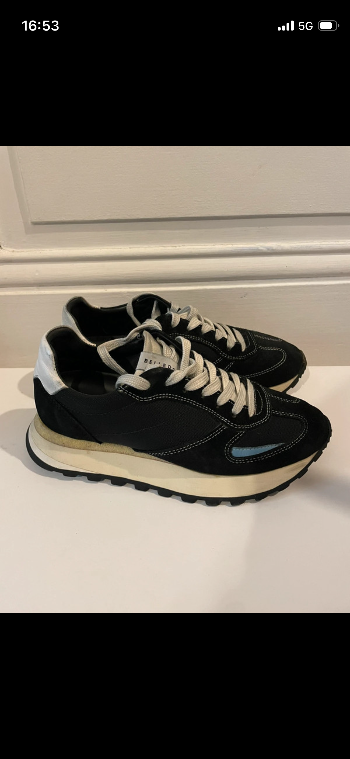 Baskets noires en cuir certifié | b6 black