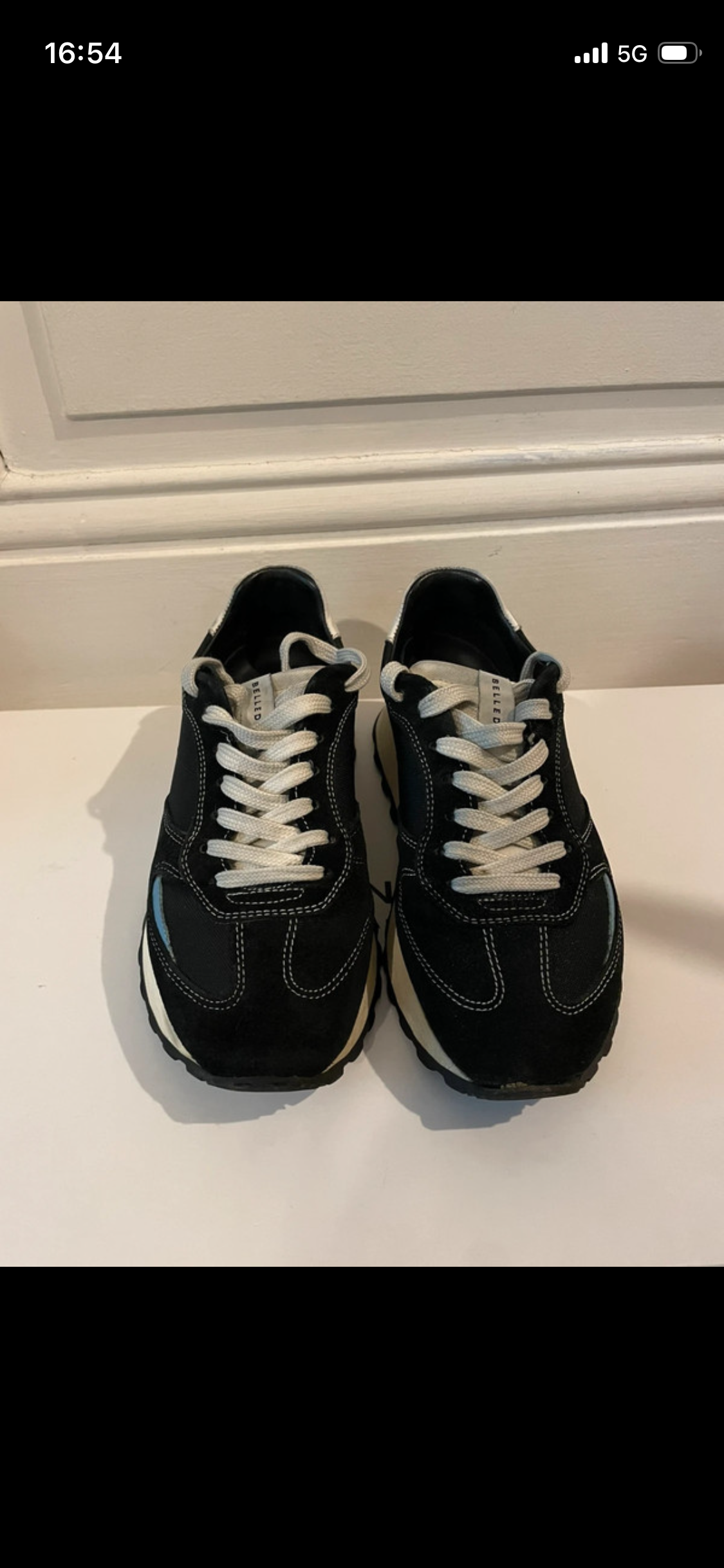 Baskets noires en cuir certifié | b6 black