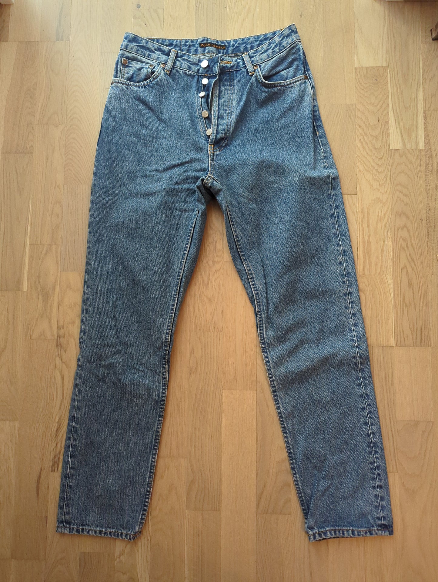Jean mom en coton bio | bleu 'breezy britt casual blue'