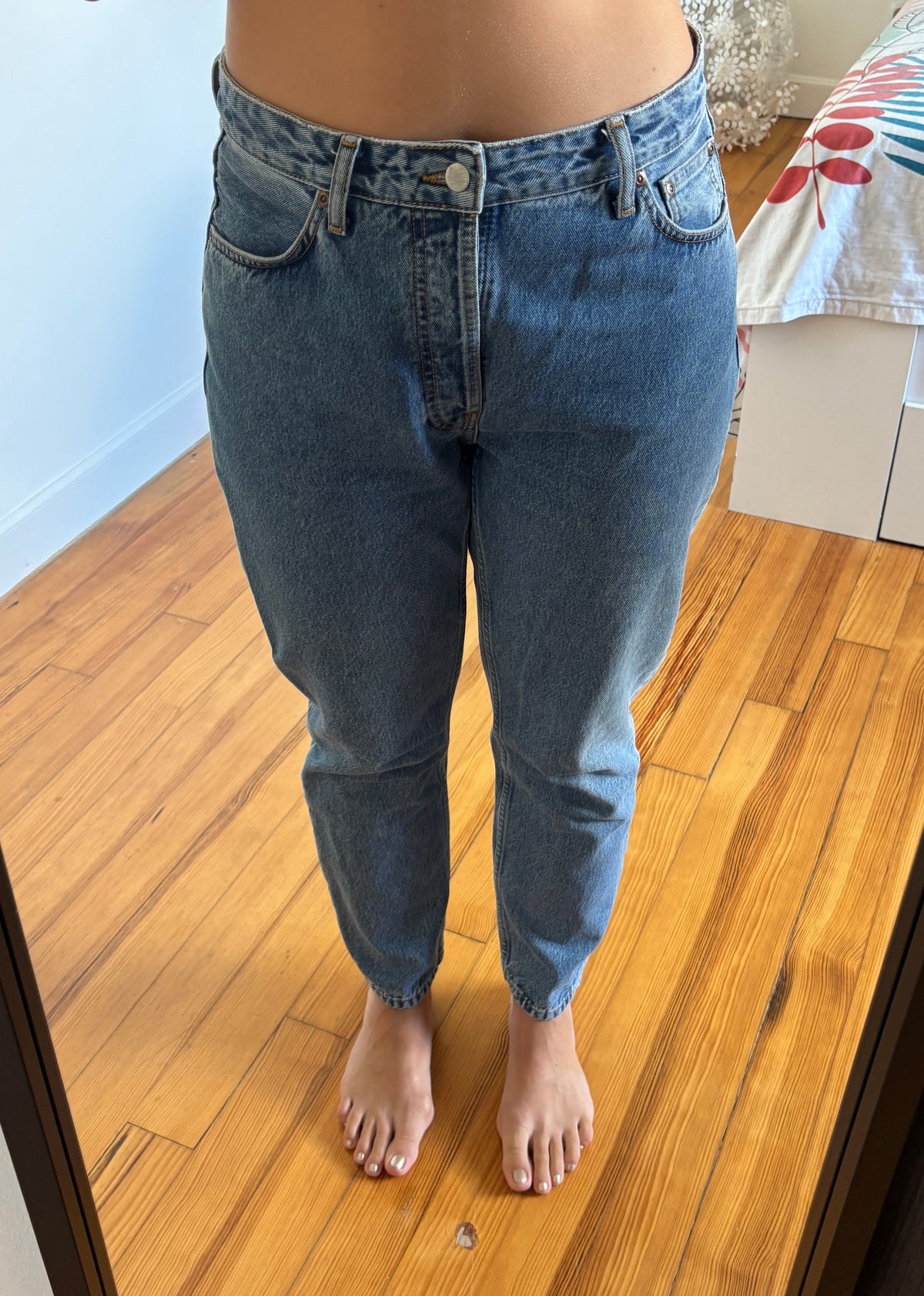 Jean mom en coton bio | bleu 'breezy britt casual blue'