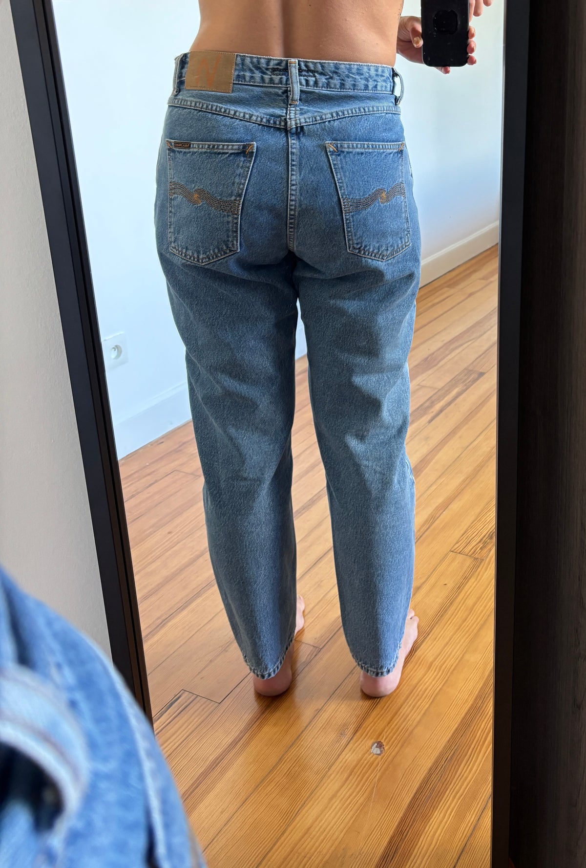 Jean mom en coton bio | bleu 'breezy britt casual blue'