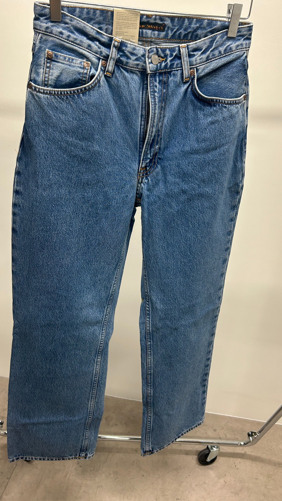 Jean large en coton bio | Bleu 'clean eileen casual blue'