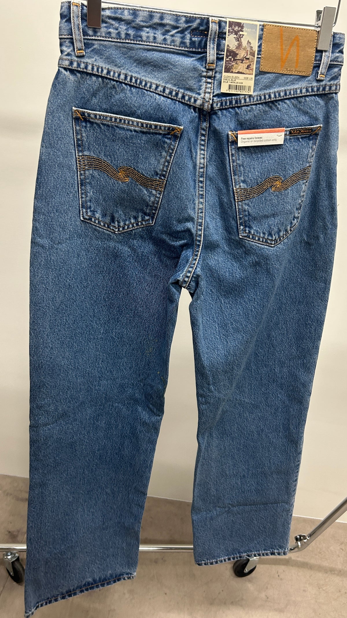 Jean large en coton bio | Bleu 'clean eileen casual blue'