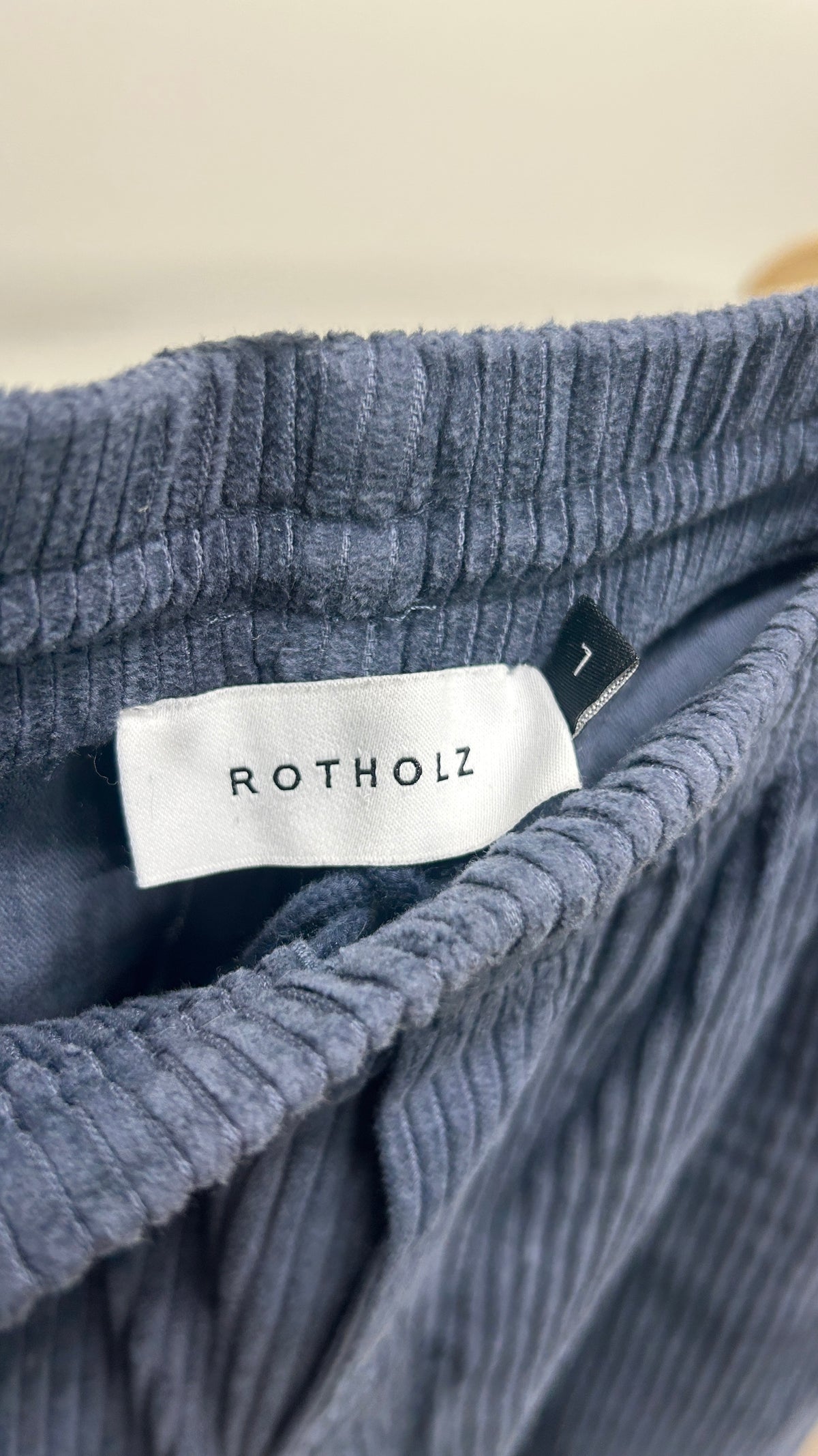 Pantalon large velours côtelé en coton bio | bleu 'cord wide pant - stone blue'