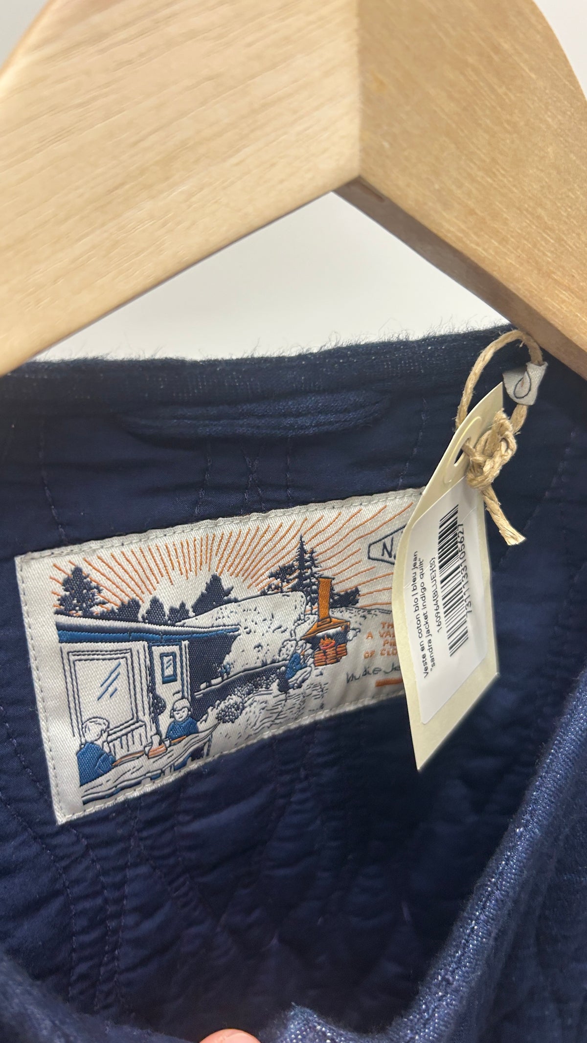 Veste en jean coton bio | Bleu jean 'Sandra Jacket Indigo Quilt'