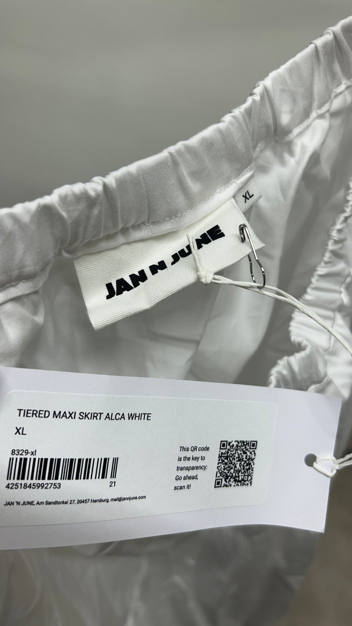 Jupe ample en coton bio | blanc 'Tiered maxi skirt alca white' | White